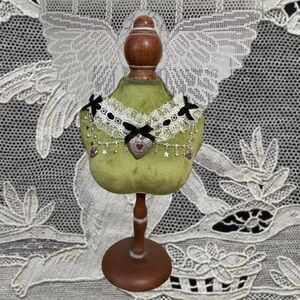 Handmade Gothic Lace Choker Necklace with Black Bows and Silver Locket Hearts